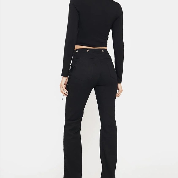 The Kript Lace Up Flared Pants - Black - Dolls Kill Size Small - Picture 5 of 5